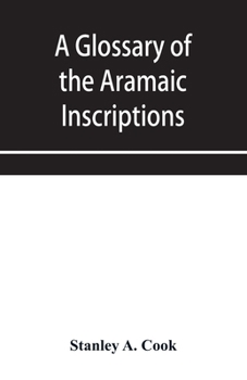 Paperback A glossary of the Aramaic Inscriptions Book