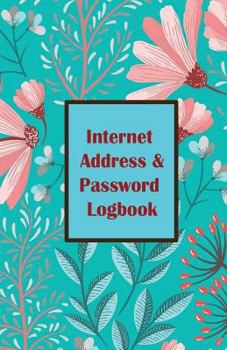 Paperback Internet Address & Password Logbook: Flower on Blue Cover Extra Size (5.5 x 8.5) inches, 110 pages Book