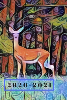 Paperback Retro Wildlife Art Cute Deer Dated Calendar Planner 2 years To-Do Lists, Tasks, Notes Appointments for Men & Women: Teal Blue and Brown Doe Small Pock Book