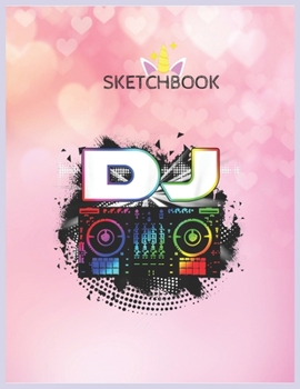 Paperback SketchBook: Dj Music Lover Music Player Sound Cool Funny Gift Unicorn Blank Unlined SketchBook for Kids and Girls XL Marple Sketch Book