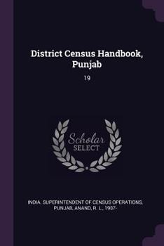 Paperback District Census Handbook, Punjab: 19 Book