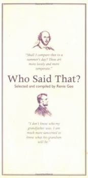 Paperback Who Said That? Book