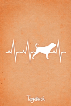 Tagebuch: Oranges liniertes Rottweiler Hunde Journal Herzschlag ca DIN A5 weiß liniert 110 Seiten (German Edition)