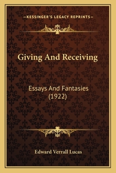 Paperback Giving And Receiving: Essays And Fantasies (1922) Book