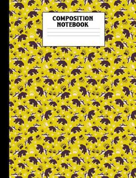 Composition Notebook: Yellow Badger Wide Ruled Book