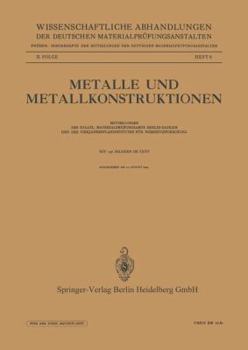 Paperback Metalle Und Metallkonstruktionen [German] Book