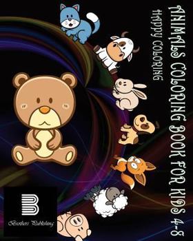 Paperback Animals Coloring Book For Kids 4-8: Happy Coloring Book