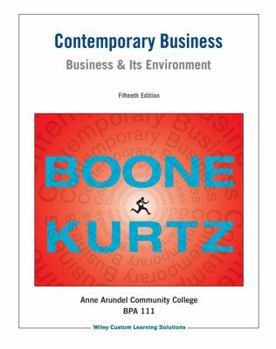 Unknown Binding Contemporary Business: Business and Its Environment Aacc BPA 111 Book