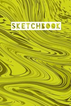 Paperback Sketchbook: Abstract Liquid Marble Yellow Design Book