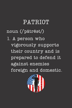 Paperback Patriot: Patriotic Gifts - Small Lined Writing Journal or Notebook (Card Alternative) (Definition) Book