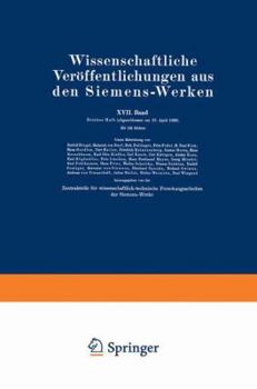 Paperback Wissenschaftliche Veröffentlichungen Aus Den Siemens-Werken: XVII. Band. Drittes Heft [German] Book