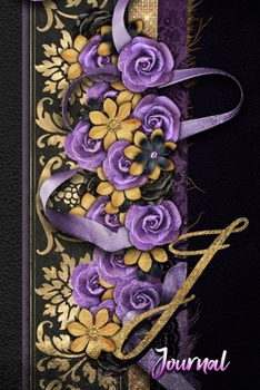 Paperback J Journal: Gold and Purple Floral Monogram Initial J Notebook for Women and Girls Book
