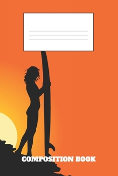 Composition Book: Surfer Composition Book Wide Ruled