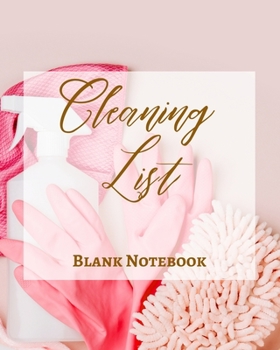 Paperback Cleaning List - Blank Notebook - Write It Down - Pastel Rose Pink Gold Abstract Modern Contemporary Unique Design Fun Book