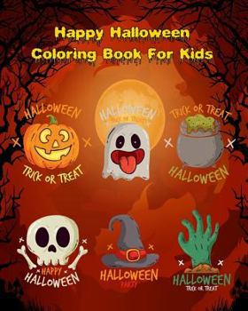 Paperback Halloween Coloring Book For Kids: An Outstanding Illustrated Nightmares Coloring Book, 100 Pages Book