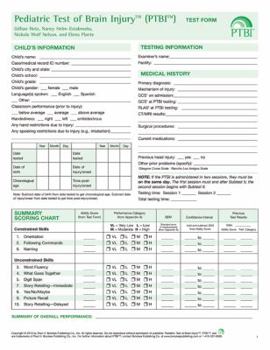 Paperback Pediatric Test of Brain Injury(tm) (Ptbi(tm) ) Test Form Book