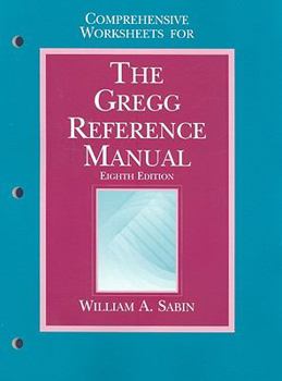Paperback Comprehensive Worksheets for the Gregg Reference Manual Book