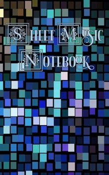 Sheet Music Notebook: Peacock Mosaic, Blue, Green and Tan - Blank Sheet Music 8 Staffs / Staves, Small Convenient Size