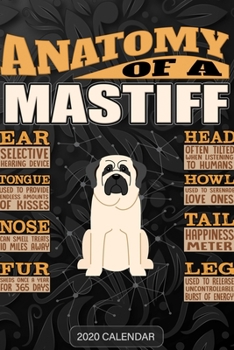 Paperback Anatomy Of A Mastiff: Mastiff 2020 Calendar - Customized Gift For Mastiff Dog Owner Book