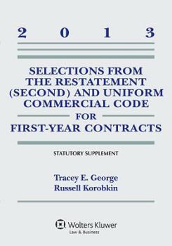 Paperback Select Restatement Uniform Comm Code First Year Contr 2013 Supp Book