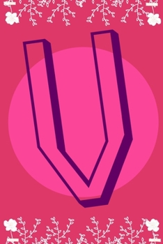 V: letter V initial alphabet monogram journal notebook - pretty pink - Monogrammed confetti writing journal notebook or diary with women kids and girls - Planner gift - 110 Pages - Size 6x9