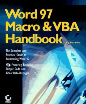 Paperback Word 97 Macro & VBA Handbook [With CDROM] Book