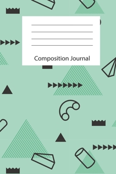 Paperback Composition Journal: Geometric Design Notebook-150 pages- Lined with numbered pages- Pretty Composition Notebook or Geometric Journal Book