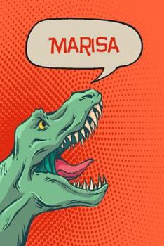 Paperback Marisa: Personalized Dino Isometric Dot Paper Notebook 120 Pages 6x9 Book