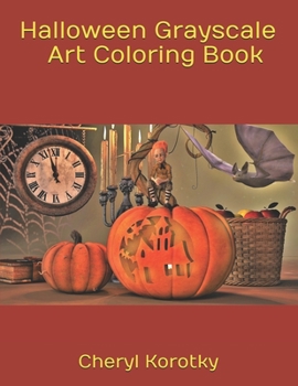 Paperback Halloween Grayscale Art Coloring Book