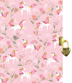 Unicorn Blooms Locking Journal (Diary with Lock)