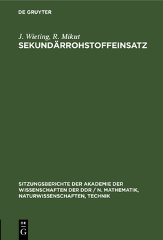 Hardcover Sekundärrohstoffeinsatz [German] Book