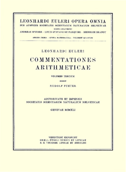 Hardcover Commentationes Arithmeticae 3rd Part [Latin] Book