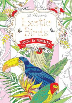 Card Book Exotic Birds Postcard Book: Color by Numbers Book