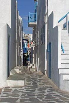 Paperback Alley in Mykonos Greek Island Journal: 150 page lined notebook/diary Book