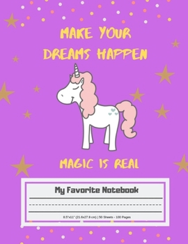 My Favorite Notebook: Composition Notebook Primary Ruled Blank Paper, Lovely Unicorns Themed cover for Kindergarten,   K-1, K-2, Kids and Elementary Students (Cute Notebook for Kids)