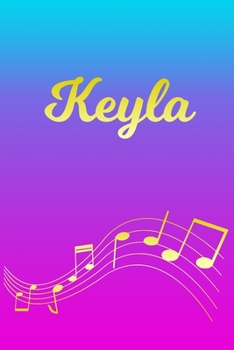 Keyla: Sheet Music Note Manuscript Notebook Paper | Pink Blue Gold  Personalized Letter K Initial Custom First Name Cover | Musician Composer ... Notepad Notation Guide | Compose Write Songs