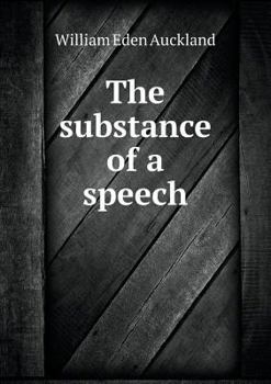 Paperback The substance of a speech Book