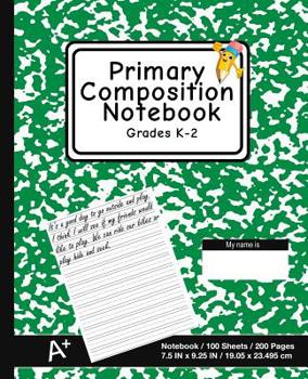 Paperback Primary Composition Notebook: School Marble Green - K-2nd Grade Composition Journal Pad, for Alphabet Writing Practice, [back to School Essential] Book