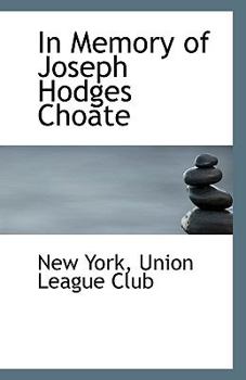 Paperback In Memory of Joseph Hodges Choate Book