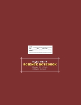 Paperback Science Notebook - AmyTmy Notebook - One Blank and One lined - 100 pages - 8.5 x 11 inch - Matte Cover Book