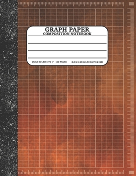Graph Paper Composition Notebook: Math and Science Lover Graph Paper Cover Watercolor Orange (Quad Ruled 5 squares per inch, 120 pages) Birthday Gifts For Math Lover Teacher,Student Notebook