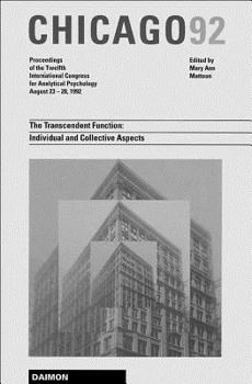 Paperback Chicago 1992: The Transcendent Function: Individual and Collective Aspects Book