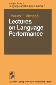 Paperback Lectures on Language Performance Book