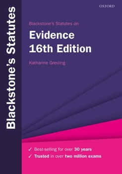 Paperback Blackstone's Statutes on Evidence Book