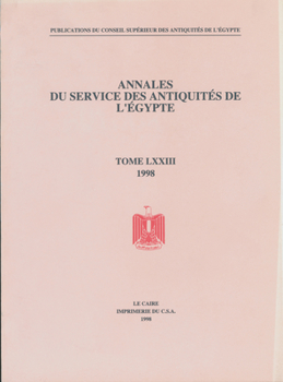 Paperback Annales Du Service Des Antiquités de l'Egypte: Vol. 73 Book
