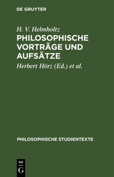 Hardcover Philosophische Vorträge Und Aufsätze [German] Book