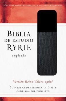 Leather Bound Biblia de Estudio Ryrie Ampliada: Duo-Tono Negor Con Índice [Spanish] Book