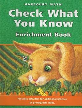 Paperback Harcourt Math, Check What You Know Enrichment Book, Grade 1 Book