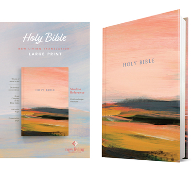 Hardcover NLT Large Print Slimline Reference Bible (Hardcover, Pink Landscape, Red Letter) Book
