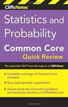 Paperback Cliffsnotes Statistics and Probability Common Core Quick Review Book